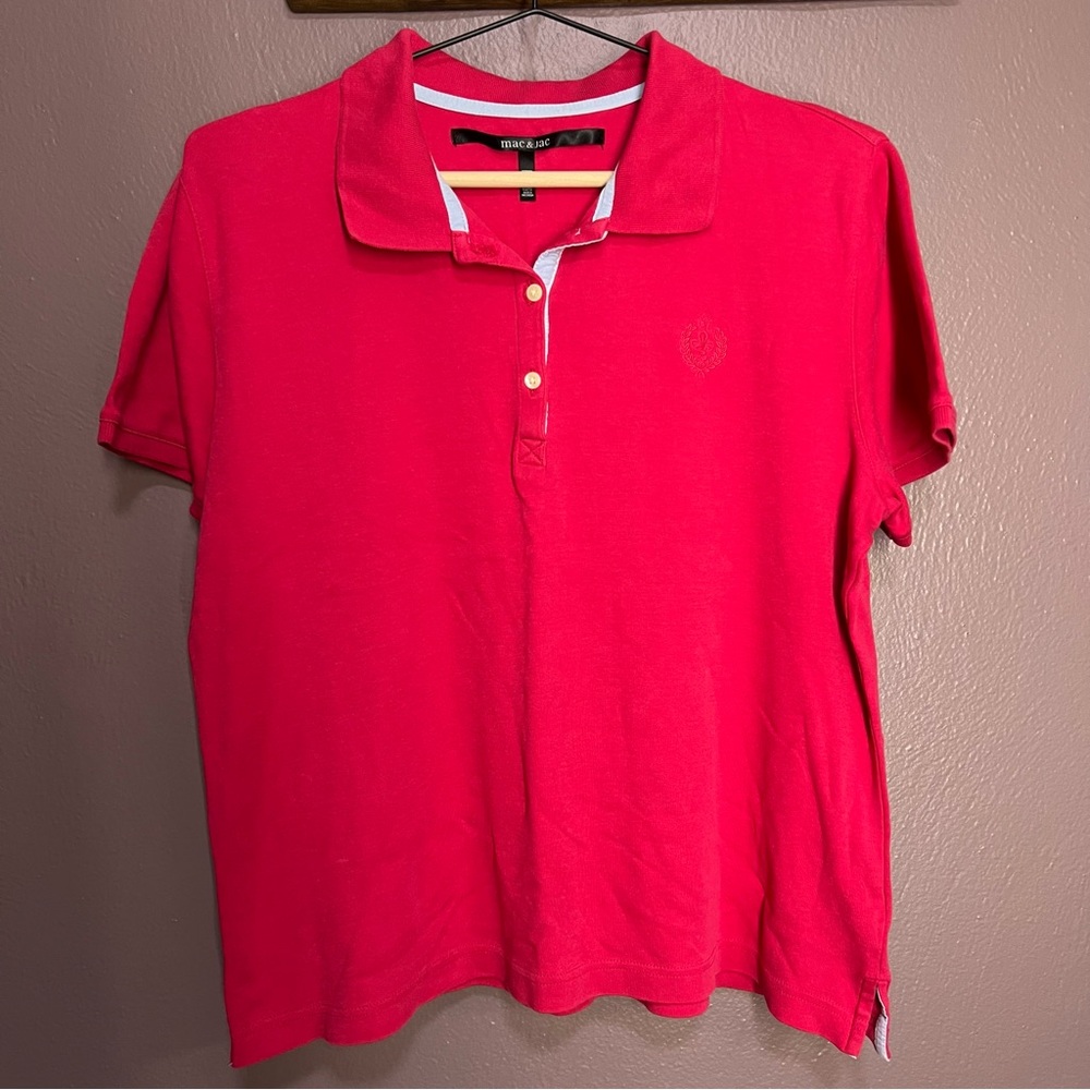 Mac & Buttoned Polo Short Sleeve Top